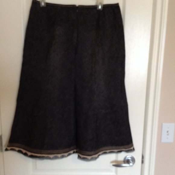 Women's Denim Skirt With Lace Trim, Size 12 - Picture 4 of 5